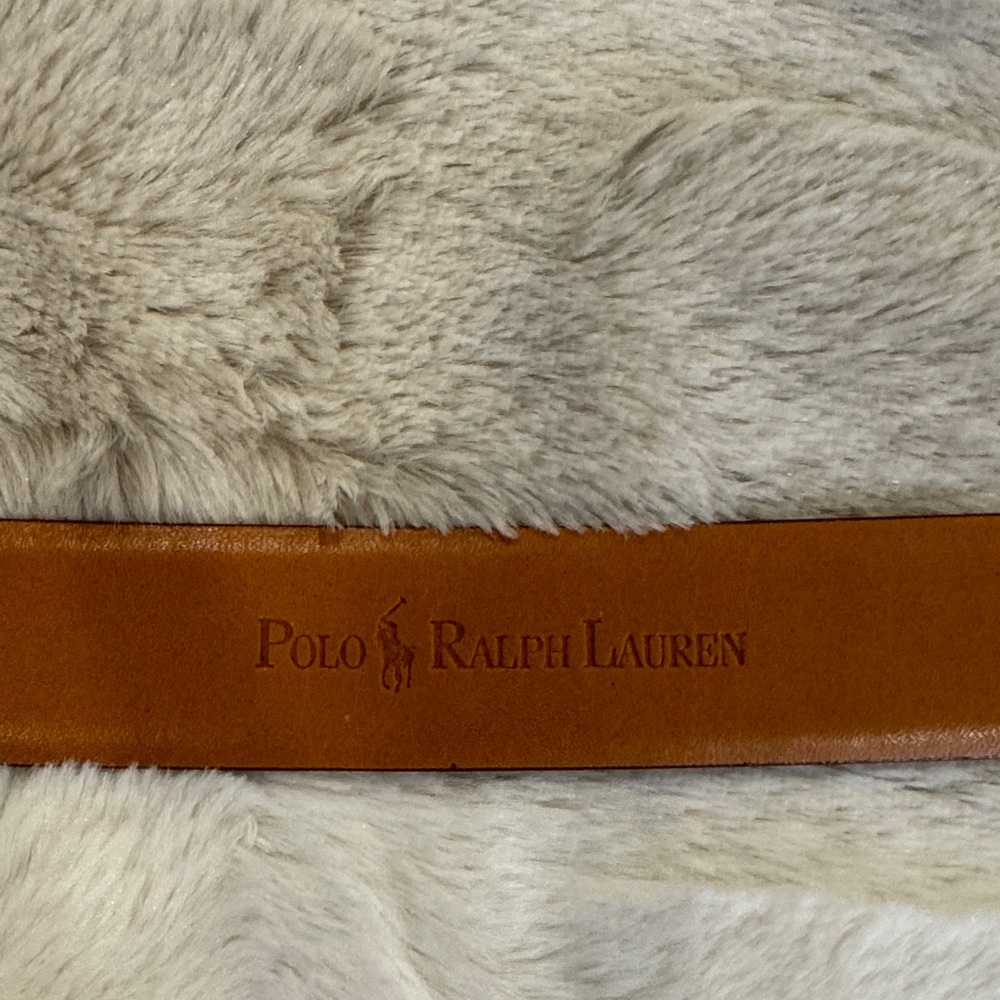 Polo by Ralph Lauren Brown Leather Belt with Gold Buckle - Picture 2 of 6